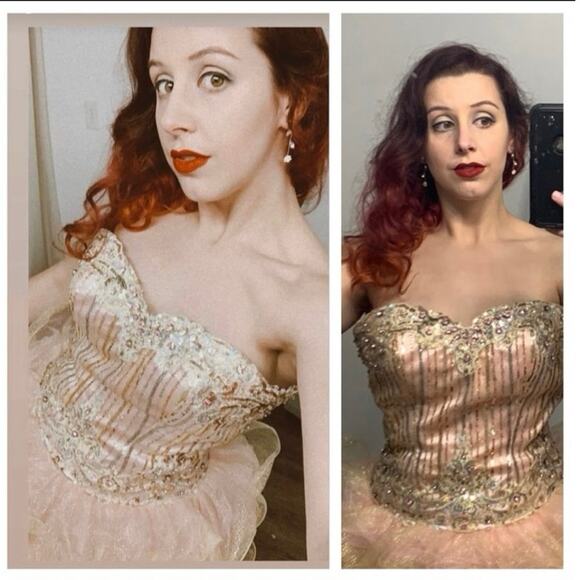 Y2K Moulin Rouge dress pink ruffle - Picture 1 of 12